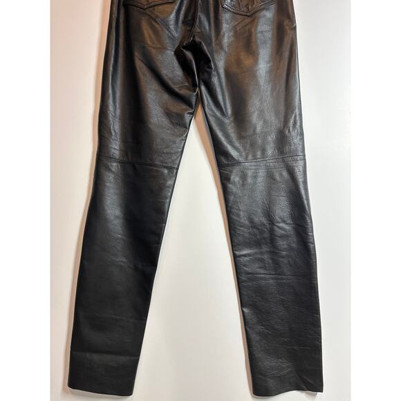 Wilson’s Maxima Black Genuine Leather High Rise Straight Leg Pants Vintage Sz 10 - Picture 9 of 12
